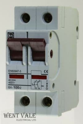 F & G/Moeller - SX-100/2 - 100a AC22A Double Pole Switch Disconnector Used