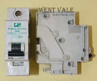 Federal Electric - HBA1P10 - 10a Type B Singe Pole MCB Used