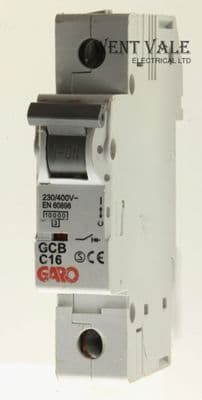 Garo - GCBC16 - C16 - 16a Type C Single Pole MCB Used