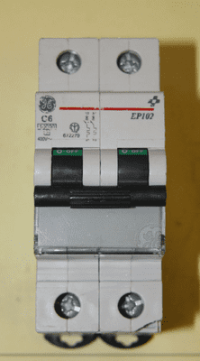 GE Elfa Plus EP102/C06 - 672279 - 6a Type C Double Pole MCB Used