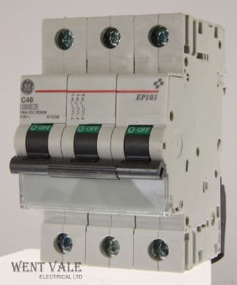 GE Elfa Plus - EP103C40  - 40a Type C Triple Pole MCB Un-used