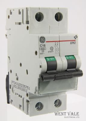 GE Elfa Plus EP62C16 - 16a Type C Double Pole MCB Un-used