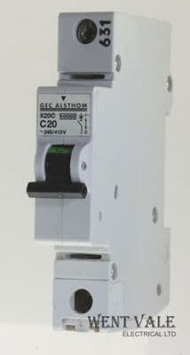 GEC Alsthom - X20C - 20a Type C Single Pole MCB Used