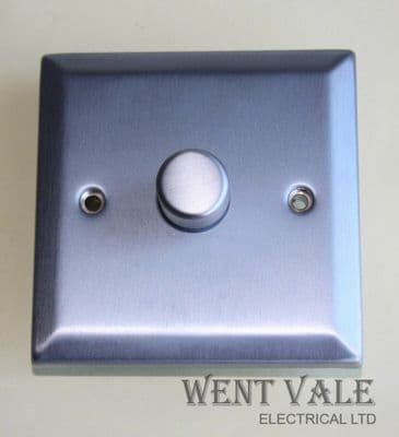 GET Decor Range - 1 Gang 2 Way Satin Chrome Rotary 60-400w Dimmer Switch NOT FOR LED'S