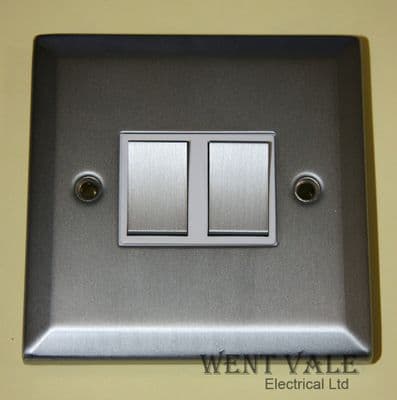 GET Decor Range - 35865 - 2 Gang 2 Way Satin Chrome Plate Switch New
