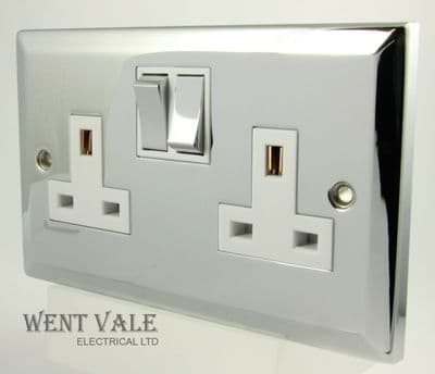 GET Decor Range - 960600 - 13a Double Polished Chrome Socket Matching Rocker New