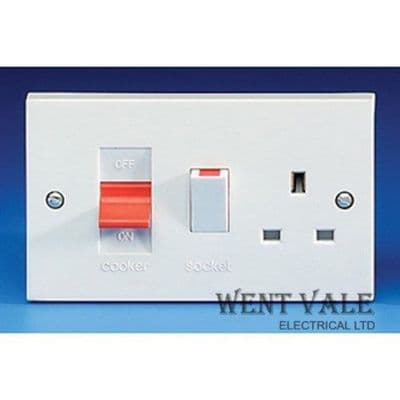 GET Exclusive Moulded - G45CCU - 45a Double Pole Cooker Control & 13A Socket New in Box