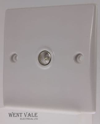 GET Ultimate Slimline - GU7010 - White Moulded Single Isolated TV/FM Co-axial Socket New