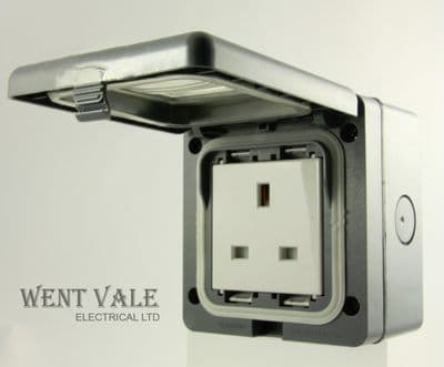 GET Weatherproof IP55 - GWP3050 - 13a Single Un-switched Weatherproof Socket New