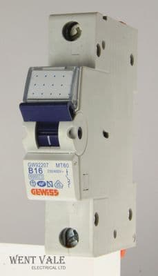 Gewiss Eurodin Series 90 - MT60 GW 92 207 - 16a Type B Single Pole MCB Used