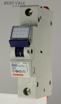 Gewiss Series 90 - MT60 GW 92 212 - 50a Type B Single Pole MCB Used