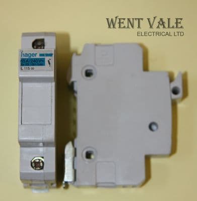 Hager L115 00 - 10 x 25 - 15a BS 1361 Cartridge Fuse Holder Used