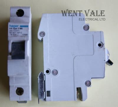 Hager M 606 U1 - 6a Type 2 Single Pole MCB Used
