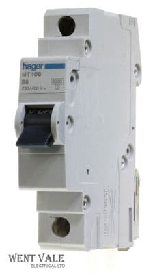 Hager MT106 - 6a Type B Single Pole MCB Used