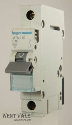Hager MTN110 - 10a Type B Single Pole MCB Used
