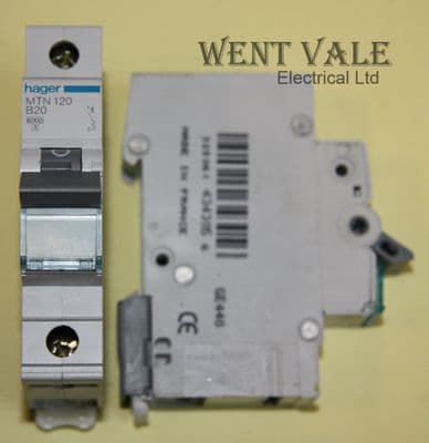 Hager MTN120 - 20a Type B Single Pole MCB Used