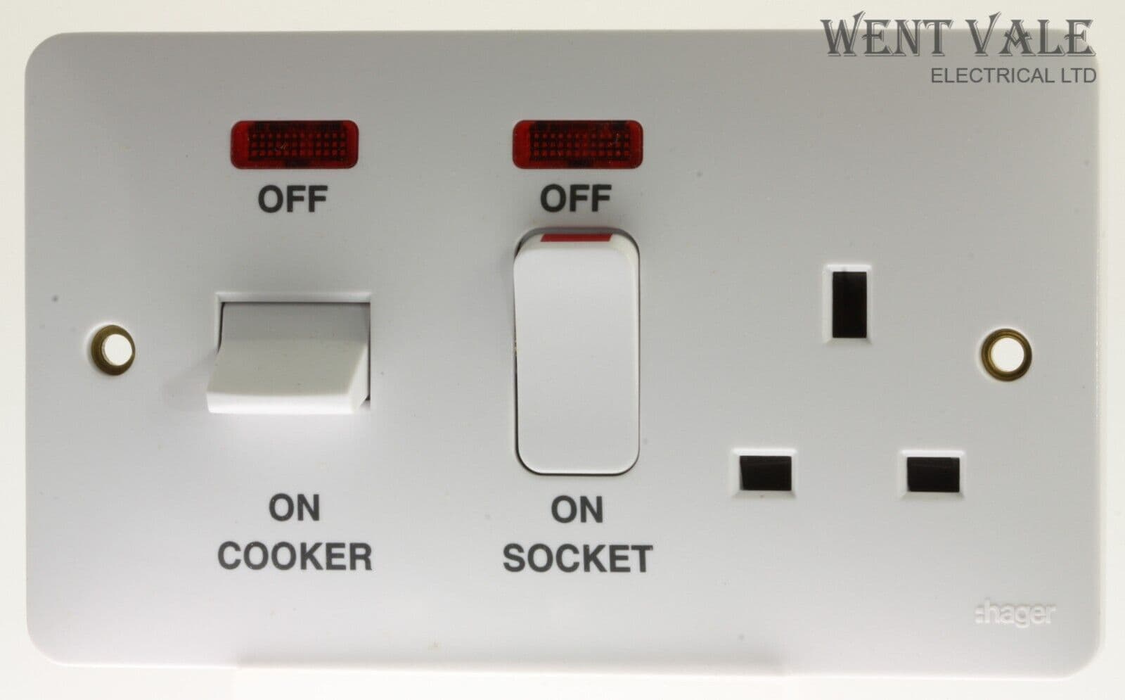 Hager Sollysta White Moulded - WMCC50N 45a D/Pole Cooker Control Socket ...