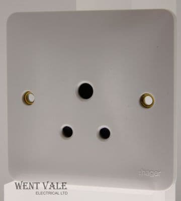 Hager Sollysta White Moulded - WMS51 - 5 Amp Unswitched Round Pin Socket