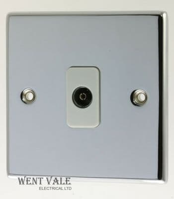 Hamilton Hartland - 77TVWH - 1g Non-isolated TV Socket in Bright Chrome Finish
