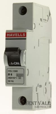 Havells Homesafe - HSL106B - 6a Type B Single Pole MCB Unused