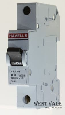 Havells Homesafe - HSL116B - 16a Type B Single Pole MCB Used