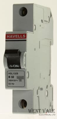 Havells Homesafe - HSL132B - 32a Type B Single Pole MCB Unused