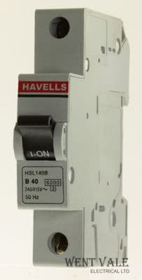 Havells Homesafe - HSL140B - 40a Type B Single Pole MCB Unused