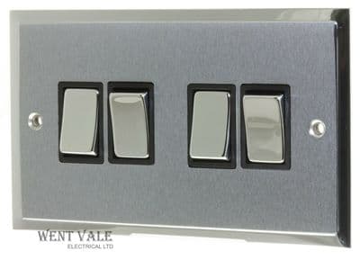 Heritage Brass Elite Stepped - S03.830.PCBK - 10a 4g 2w Switch in Satin Chrome