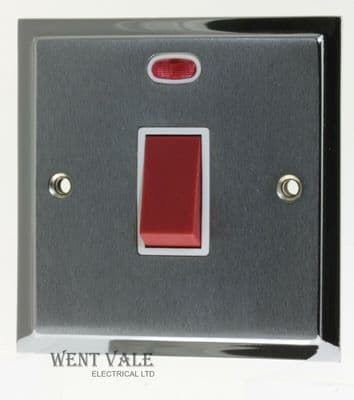Heritage Brass Elite Stepped - S03.963.PCW - 45a Double Pole Switch with Neon