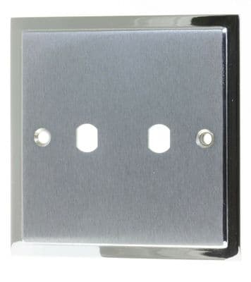 Heritage Brass Elite Stepped - S03.977.PC - 2g Dimmer Plate in Satin Chrome