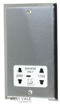 Heritage Brass Elite Stepped - S03.985.W - 115/230v Duel Voltage Shaver Socket