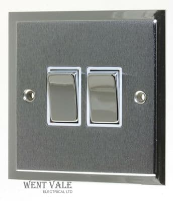 Heritage Brass - Elite Stepped - S03.810.PCW - 10a 2g 2w Switch in Satin Chrome