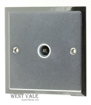 Heritage Brass - Elite Stepped - S03.921.PCW - 1 Gang Non Isolated TV Coax Skt