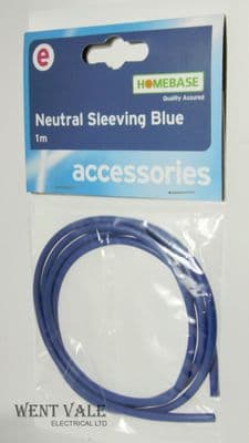 Homebase - 890 100 - 1 Mtr Coil Of 3mm Blue Neutral Sleeving NIP