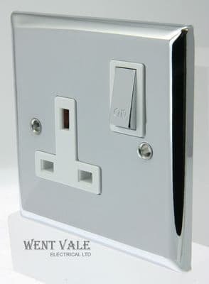 Homebase Folio - 13a Single Polished Chrome Socket Matching Rocker New