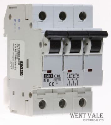 IMO C10B3006 - 6a Type B Triple Pole MCB New
