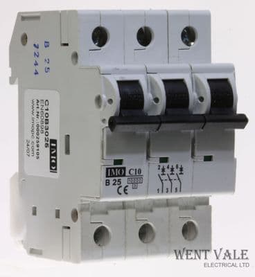 IMO C10B3025 - 25a Type B Triple Pole MCB New