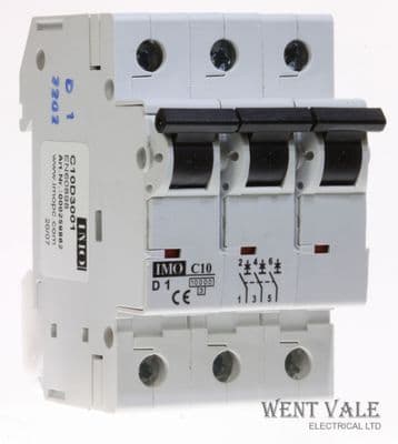 IMO C10D3001 - 1a Type D Triple Pole MCB New