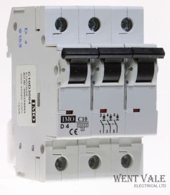 IMO C10D3004 - 4a Type D Triple Pole MCB New