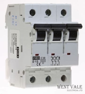 IMO C10D3013 - 13a Type D Triple Pole MCB New