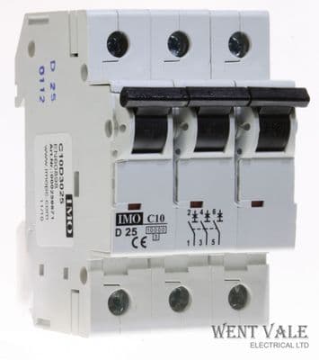 IMO C10D3025 - 25a Type D Triple Pole MCB New
