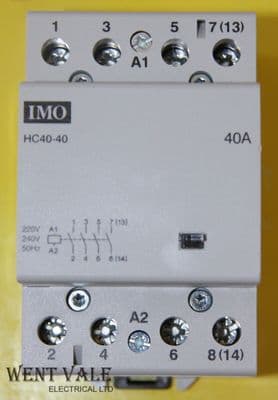 IMO HC40-40 (CR42C) - 40a Four Pole Normally Open Contactor with 220-240Vac Coil New