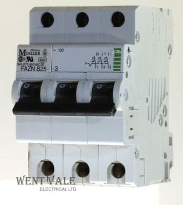 Klöckner Moeller FAZN B25-3 - 25a Type B Triple Pole MCB Used