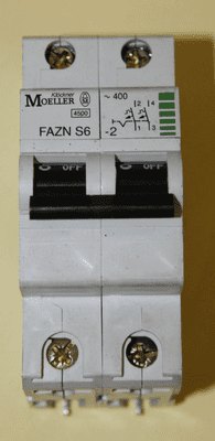 Klöckner Moeller - FAZN S6-2 - 6a Type S Double Pole MCB Used