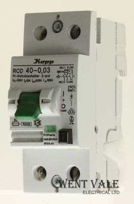 Kopp - RCD 40-0,03 - 40a 30mA Double Pole Class A RCD Used
