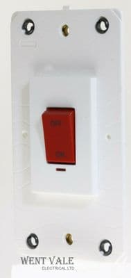 Legrand Arteor - 5720 80 - 45a Double Pole Switch Body With Red Rocker and Neon