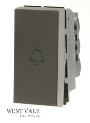 Legrand Arteor - 5725 57 - 6a - 22.5 x 45 mm 240V Bell Push Switch in Magnesium