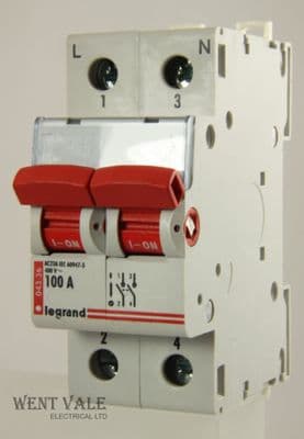 Legrand Lexic - 043 36 - 100a Double Pole Switch Disconnector Used