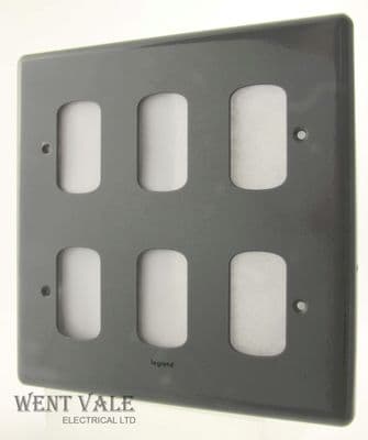 Legrand Synergy - 7339 82 - Metalclad Six Module Switch Plate New