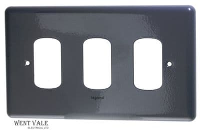 Legrand Synergy - 7339 93 - Metalclad Three Module Switch Plate New